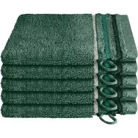 Schiesser Waschhandschuh "Skyline Color aus 100 % Baumwolle mit eleganter Streifenbordüre", (5 St., 5 Waschhandschuhe (16x22 cm), MADE IN GREEN by OEKO-TEX