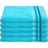 Schiesser Gästehandtücher "Skyline Color aus 100 % Baumwolle mit eleganter Streifenbordüre", (Set, 5 St., 5 Gästehandtücher (30x50 cm), MADE IN GREEN by OEKO-TEX