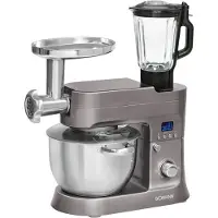 Bomann Knetmaschine KM 1395 CB titan, Fleischwolf, Pastafunktion, 1500 W
