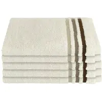Schiesser Gästehandtücher "Skyline Color aus 100 % Baumwolle mit eleganter Streifenbordüre", (Set, 5 St., 5 Gästehandtücher (30x50 cm), MADE IN GREEN by OEKO-TEX