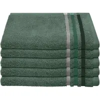 Schiesser Gästehandtücher "Skyline Color aus 100 % Baumwolle mit eleganter Streifenbordüre", (Set, 5 St., 5 Gästehandtücher (30x50 cm), MADE IN GREEN by OEKO-TEX