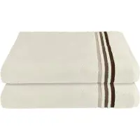 Schiesser Duschtücher "Skyline Color aus 100 % Baumwolle mit eleganter Streifenbordüre", (Set, 2 St., 2 Badetücher (70x140 cm), MADE IN GREEN by OEKO-TEX