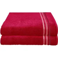 Schiesser Duschtücher "Skyline Color aus 100 % Baumwolle mit eleganter Streifenbordüre", (Set, 2 St., 2 Badetücher (70x140 cm), MADE IN GREEN by OEKO-TEX