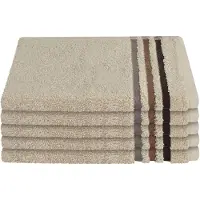 Schiesser Gästehandtücher "Skyline Color aus 100 % Baumwolle mit eleganter Streifenbordüre", (Set, 5 St., 5 Gästehandtücher (30x50 cm), MADE IN GREEN by OEKO-TEX