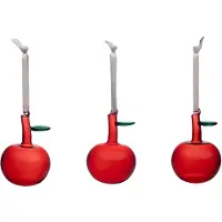 Iittala stiklo obuoliai red 3 vnt. (NEW)