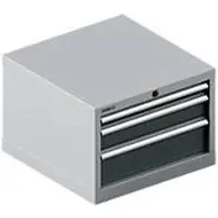 Schäfer Shop Schubladenschrank 27-27, 3 Schübe, bis 75 kg, B 564 x T 572 x H 400 mm, anthrazitgrau/weißaluminium