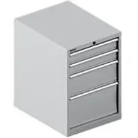 Schäfer Shop Schubladenschrank 27-36, 4 Schübe, bis 75 kg, B 564 x T 725 x H 800 mm, weißaluminium/weißaluminium