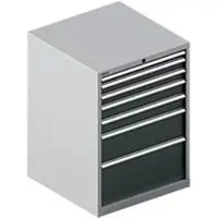 Schäfer Shop Schubladenschrank WSK 54-36, Stahl, 7 Schübe, bis 75 kg, B 1023 x T 725 x H 1000 mm, weissaluminium/anthrazitgrau