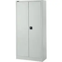 Schäfer Shop Materialschrank, abschließbar, 4 verzinkte Böden, 5 OH, B 950 x T 400 x H 1935 mm, Stahl, lichtgrau/lichtgrau