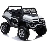 Lean Toys Kinder-Elektroauto Mercedes Unimog, weiss