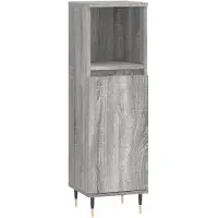 vidaXL Badschrank Grau Sonoma 30x30x100 cm Holzwerkstoff