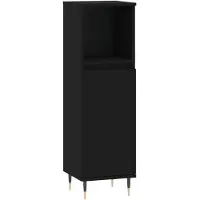 vidaXL Badschrank Schwarz 30x30x100 cm Holzwerkstoff