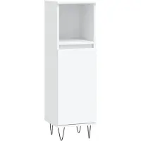 vidaXL Badschrank Weiß 30x30x100 cm Holzwerkstoff