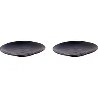 Palmer 2 x Kiryu Teller flach, sehr leichtes feines Porzellan, Ø 23,5 cm, tiefblau, weiche Form, handwerkliche Optik
