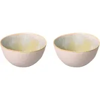 Palmer 2 x Light Blue Sea Schale im Set, Steinzeug, Ø 15 cm, 0,8 L, beige hellblau gesprenkelt, für Müsli, Dessert, Suppe