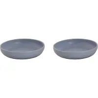 Palmer Sandy LoamTeller tief - 2er-Set, Steinzeug, Ø 22 cm, hellblau, matt glänzend gesprenkelt, kompakter Stil, für Pasta, Suppe