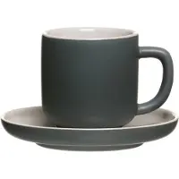 Ritzenhoff & Breker Tasse "Espressotasse mit Untertasse Jasper 100 ml", grau, 2 tlg., Keramik, Trinkgefäße, Tasse