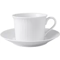 Villeroy & Boch Tasse "Cappuccino Tasse mit Untertasse Cellini 350 ml 2er Set weiß", weiß, B:2cm H:2cm Ø:18cm, Porzellan, Trinkgefäße, Tasse, Spülmaschinengeeignet, Mikrowellenfest