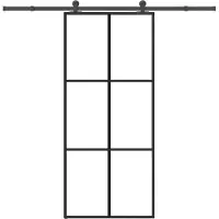 vidaXL Schiebetür mit Beschlag 90x205 cm ESG-Glas & Aluminium