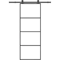vidaXL Schiebetür mit Beschlag 76x205 cm ESG-Glas & Aluminium
