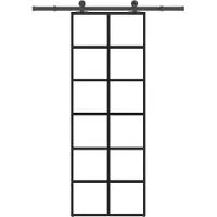 vidaXL Schiebetür mit Beschlag 76x205 cm ESG-Glas & Aluminium