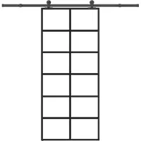 vidaXL Schiebetür mit Beschlag 90x205 cm ESG-Glas & Aluminium