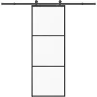 vidaXL Schiebetür mit Beschlag 76x205 cm ESG-Glas & Aluminium