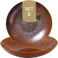 Palmer tiefes Coupe-Bord Magmatic 22 cm braun Steinzeug 2 Stück