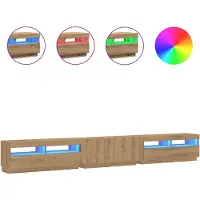 vidaXL TV-Schrank mit LED-Leuchten Artisan-Eiche 300x35x40 cm