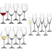 Leonardo Gläser-Set "Wein- und Sektgläser Daily 18er Set transparent" Ideal für den Alltag, spülmaschinengeeignet