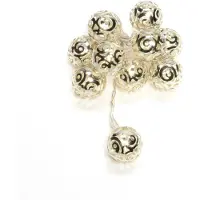 Konstsmide Metal Ball Light Set, Leichte Dekorationskette, Silber, Stahl, Universal, IP20, 6 h