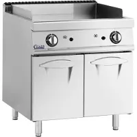 Royal Catering Gas-Grillplatte - 12 kW - glatt - 50 - 300 °C - Propangas / LPG / Erdgas - Unterschrank -