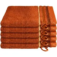 Schiesser Waschhandschuh "Skyline Color aus 100 % Baumwolle mit eleganter Streifenbordüre", (5 St., 5 Waschhandschuhe (16x22 cm), MADE IN GREEN by OEKO-TEX