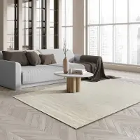 The Carpet Teppich "Boho Nature Wool" rechteckig Natur Wool Handgewebter Wollteppich skandinavischen Boho-Look