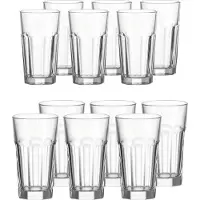 Leonardo Longdrinkglas "Longdrinkgläser Rock 24er Set transparent" Ideal für den Alltag, spülmaschinengeeignet