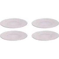 Palmer 4 x Ecogres Plano Teller flach, Steinzeug, Ø 23 cm, für ein 4 Personen Gedeck, spülmaschinenfest, weiß wasch Optik