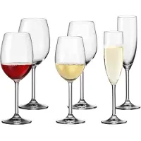 Leonardo Gläser-Set "Wein- und Sektgläser Daily 6er Set transparent" Ideal für den Alltag, spülmaschinengeeignet