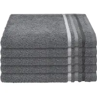 Schiesser Gästehandtücher "Skyline Color aus 100 % Baumwolle mit eleganter Streifenbordüre", (Set, 5 St., 5 Gästehandtücher (30x50 cm), MADE IN GREEN by OEKO-TEX