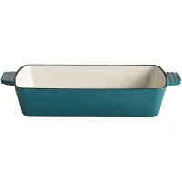 Aps Auflaufform 5 STARS, 3,5 Liter, Emailliertes Gusseisen, induktionsgeeignet und ofenfest inkl. Deckelhalter, 33 x 24 cm, türkis