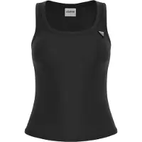 GUESS Tanktop "COLETTE RIB TANK", Damen, Gr. S (28), schwarz (jet schwarz a996), Tops Tanktop, aus Rippstrick, Viskosemix