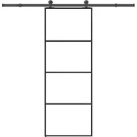 vidaXL Schiebetür mit Beschlag 76x205 cm ESG-Glas & Aluminium