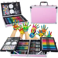 VERK 18229_R Großes Set im Koffer für kleine Maler 145-teilig rosa