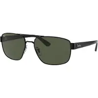 Ray-Ban RB 3663 Herren-Sonnenbrille Vollrand Quadratisch Edelstahl-Gestell, schwarz
