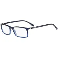 HUGO BOSS 0680/IT Herren-Brille inkl. Gläser Vollrand Quadratisch Acetat-Gestell 55/16/145, blau
