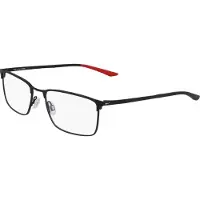 Nike 4307 Unisex-Brille inkl. Gläser Vollrand Eckig Metall-Gestell 54mm/18mm/145mm, schwarz