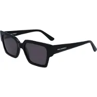 Karl Lagerfeld KL6089S Unisex-Sonnenbrille Vollrand Quadratisch Kunststoff-Gestell, schwarz
