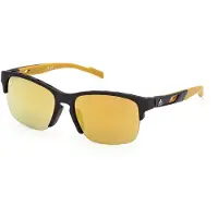 Adidas SP0048 Unisex-Sonnenbrille Vollrand Quadratisch Kunststoff-Gestell, schwarz