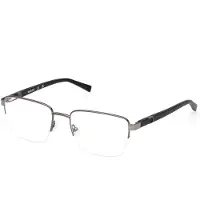 Timberland TB1818 Unisex-Brille inkl. Gläser Vollrand Quadratisch Metall-Gestell 55/19/145, grau