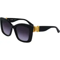 Karl Lagerfeld KL6139S Unisex-Sonnenbrille Vollrand Quadratisch Acetat-Gestell, schwarz
