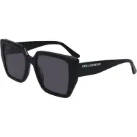 Karl Lagerfeld KL6036S Unisex-Sonnenbrille Vollrand Quadratisch Zylonit (Celluloseacetat)-Gestell, schwarz